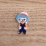 メメさん手刺繍シールワッペン（2WAY刺繍ステッカー）