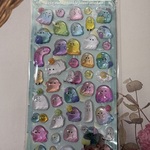 ぷくぷくシール　おばけ　立体シール　青