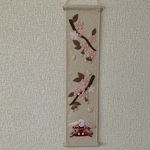 ちりめん細工:桜のタペストリー