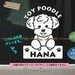 トイプードル  No.4　名前入 プードル　犬 うちの子　ステッカー セミオーダー　ドッグインカー　防水シール 車　カーステッカー DOGINCAR