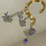 お花のイヤーフック レジン ディップフラワー 忘れな草 No.252