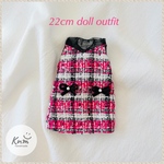 black×pink ツィード ワンピース  22cmドールアウトフィット 22cmドール服