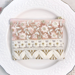 〈一点物✧透けて可愛い♡〉インド刺繍リボン ポーチ ミニポーチ 小物入れ コスメポーチ 軽量 かわいい ギフト プレゼント 送料無料