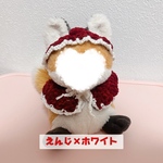 ぽてのおめかしポンチョ　えんじ