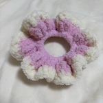 【ハンドメイド】かぎ針編み もこもこシュシュ【ブロッサムピンク】｜優しいカラー｜大人かわいい