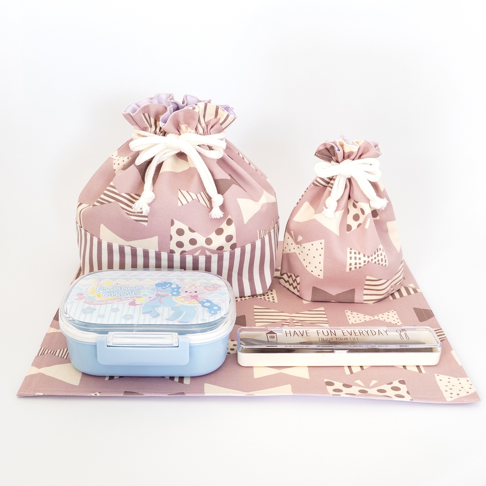 New*リボン🎀女の子の入学7点セット・くすみカラーキルティング