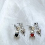 くまちゃんハートのアシメピアス