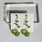 青りんごリーフピアス(apple green)