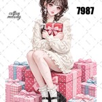 original sticker « no.7987 »     //     人物ステッカー オリジナルステッカー オリジナル人物ステッカー ステッカー cotton melody