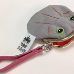 ケロがま口 リード付き大サイズ☆グレーグレー☆