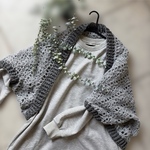 ☆crochet コクーン マーガレット モモンガ カーディガン☆霜降りグレー