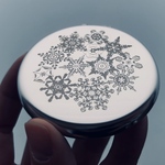 雪柄プリント　メタリックミラー