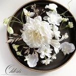 Silkywhite  Peony    ヘッドパーツ　アーティフィシャルフラワー　ヘアドレス　髪飾り　ウェディング　前撮り　卒業式　成人式