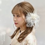 成人式  髪飾り リボン髪飾り/ レースリボン　袴　ウェディングヘア　結婚式　和装　前撮り　七五三　振袖　色打掛　白無垢　ドレスヘア　 OHANA 