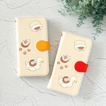 ハリネズミいっぱい手帳型スマホケース