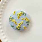 刺繍くるみボタン（ヘアゴム/ブローチ）