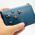 【受注販売】　栃木レザー　スタースタッズカードケース