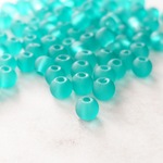 【150個/4㍉】【bg-r-162】❁フロストラウンドガラスビーズ❁エメラルド❁