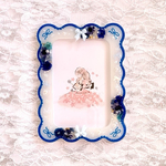 お花のトレカケース(ブルー)   B8サイズ  キーホルダー可 レジン トレカ 