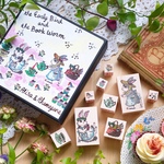 セットでお得♪ ピクニックウサギのスタンプセット”早起きさんと本の虫”　