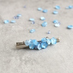 ネモフィラのお花畑ビジューのヘアクリップ