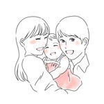 《ほっこりイラスト》鉛筆風＋水彩タッチの似顔絵イラスト