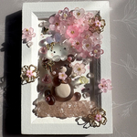 ♡お花見くまうさぎ♡ガラス シーグラスアート 春