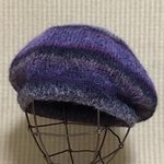 ⛄️SALE🌟新色✨マルチミックスのアルパカウールで編んだフワフワ♪ベレー帽/col.7