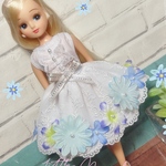 リカちゃん服ワンピース 〜お花いっぱいワンピ・ブルー〜