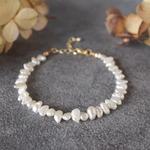 シュワシュワ淡水パールのシンプルブレスレット ホワイト ゴールド silver925 18KGP  /  結婚式 二次会 お呼ばれ 入園・入学式   卒業式 春　大人可愛い