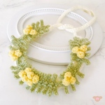 ミモザケープ＆ヘッドドレス🌼　手編み