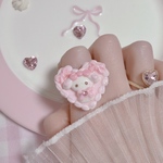 リボンしゅがうさハートクリームリング💗ちび耳
