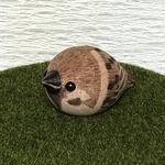 雀さん【714羽目】木製 すずめ スズメ 野鳥  置物 ＜銘木すずめや＞