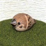 雀さん【716羽目】木製 すずめ スズメ 野鳥  置物 ＜銘木すずめや＞