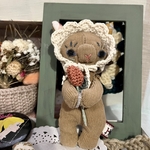 チューリップと猫　小さいぬいぐるみ　ナスカン付き