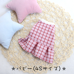 犬服 パピー用＊チェックジャガードワンピース(ピンク)＜4Sサイズ＞