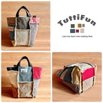 tuttifun＊カラフル切りっぱなし帆布トート                          Color All Around - Patchwork Canvas Tote   A245
