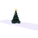 ポップアップグリーティングカード　　クリスマスツリー　ピンク