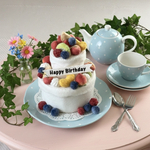 🍓🍊🥝フェルトフルーツケーキ2段小物入れB-50