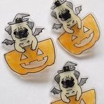 ハロウィンパグブローチ(かぼちゃ)