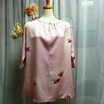 　着物リメイク　ピンクの長袖プルオーバー