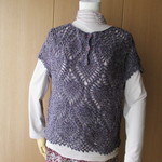 「再値下げ」シルクウールのパイナップル模様フレンチプルオーバー