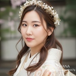 袴　成人式　髪飾り　❤︎ ヘッドドレス　花冠　花かんむり　❤︎  ホワイトかすみ草xゴールド  かすみ草　卒業式　結婚式　袴　振袖　和装　ウェディング　ドレスヘア　白無垢　色打掛　バックカチューシャ