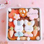 うさぎさんと桃の花の ひなまつりクッキー缶 🌸