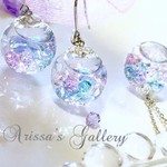 再販＊♡紫陽花ピアス・イヤリング♡〜コロコロ＊スノードーム＊スワロフスキー