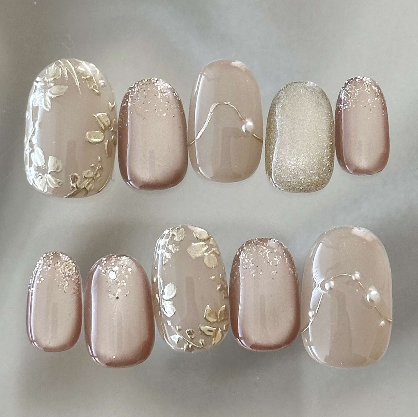 金箔ニュアンスミモザ｜ミモザネイル ニュアンス 春ネイル ミモザ