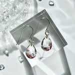 【透紅の雫】ガーネットの雫　ピアス・イヤリング/レジン/フックピアス/1月誕生石/透明/クリア/赤/ワインレッド/ボルドー/母の日