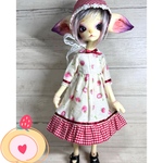 ミスキティサイズ　いちごワンピースセット