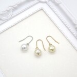 一粒パールピアス／イヤリング【ホワイト・ナチュラル】