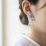 舞う桜 耳飾り夜桜〜ソメイヨシノ